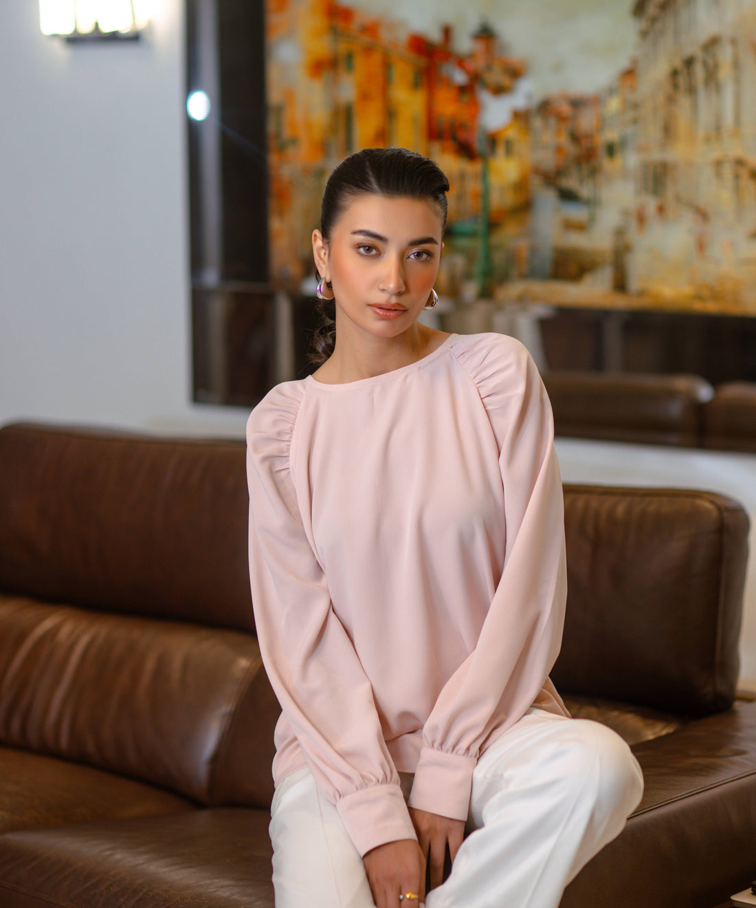 Pink Cuffed Blouse