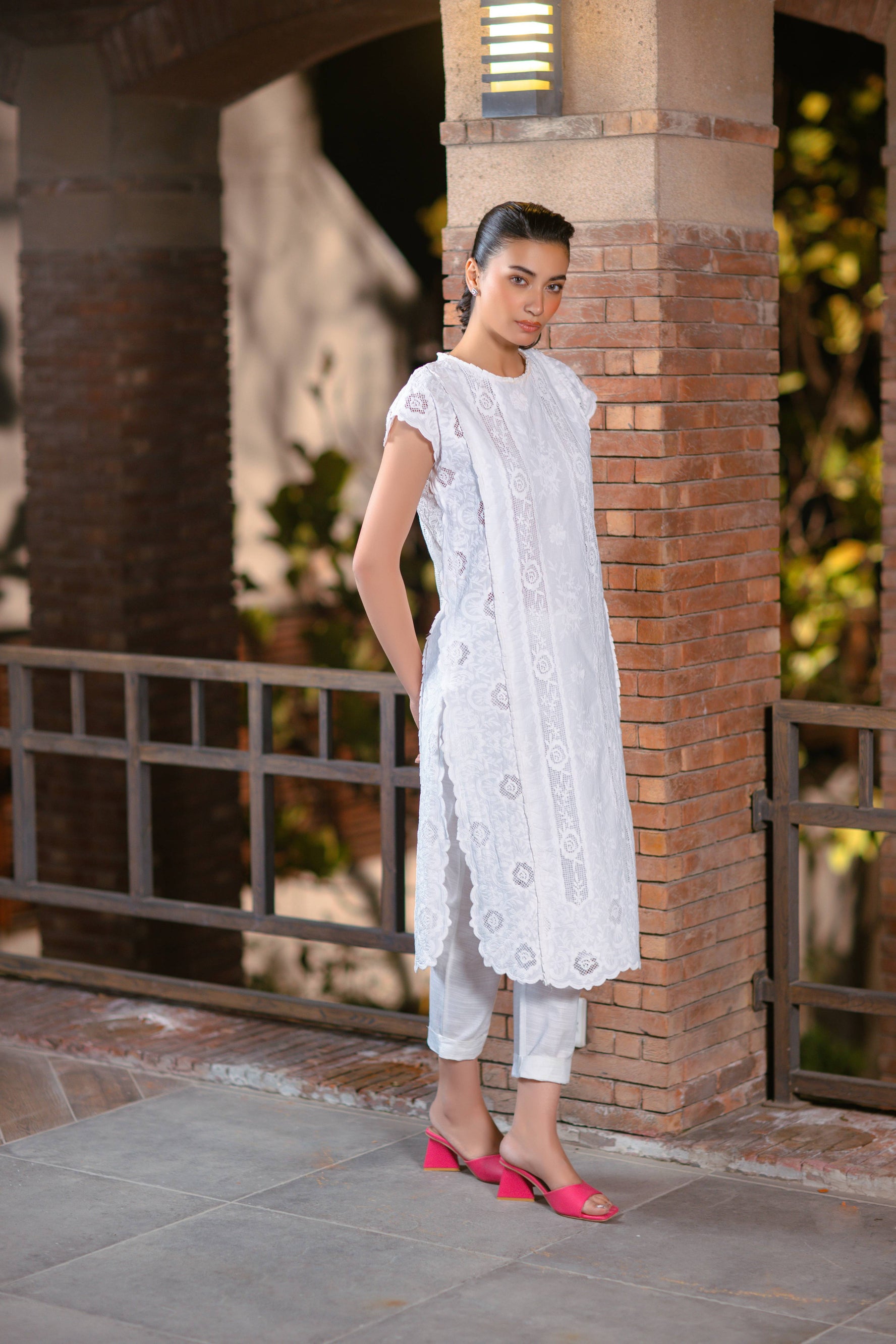 White Chikankari Shirt