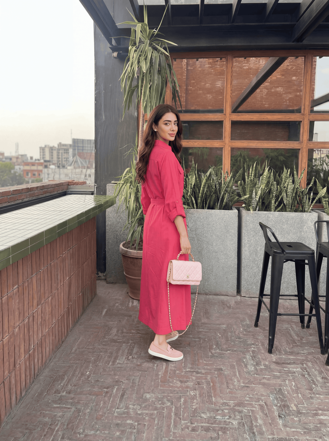 Button-down shirt dress with a relaxed, flowy silhouette