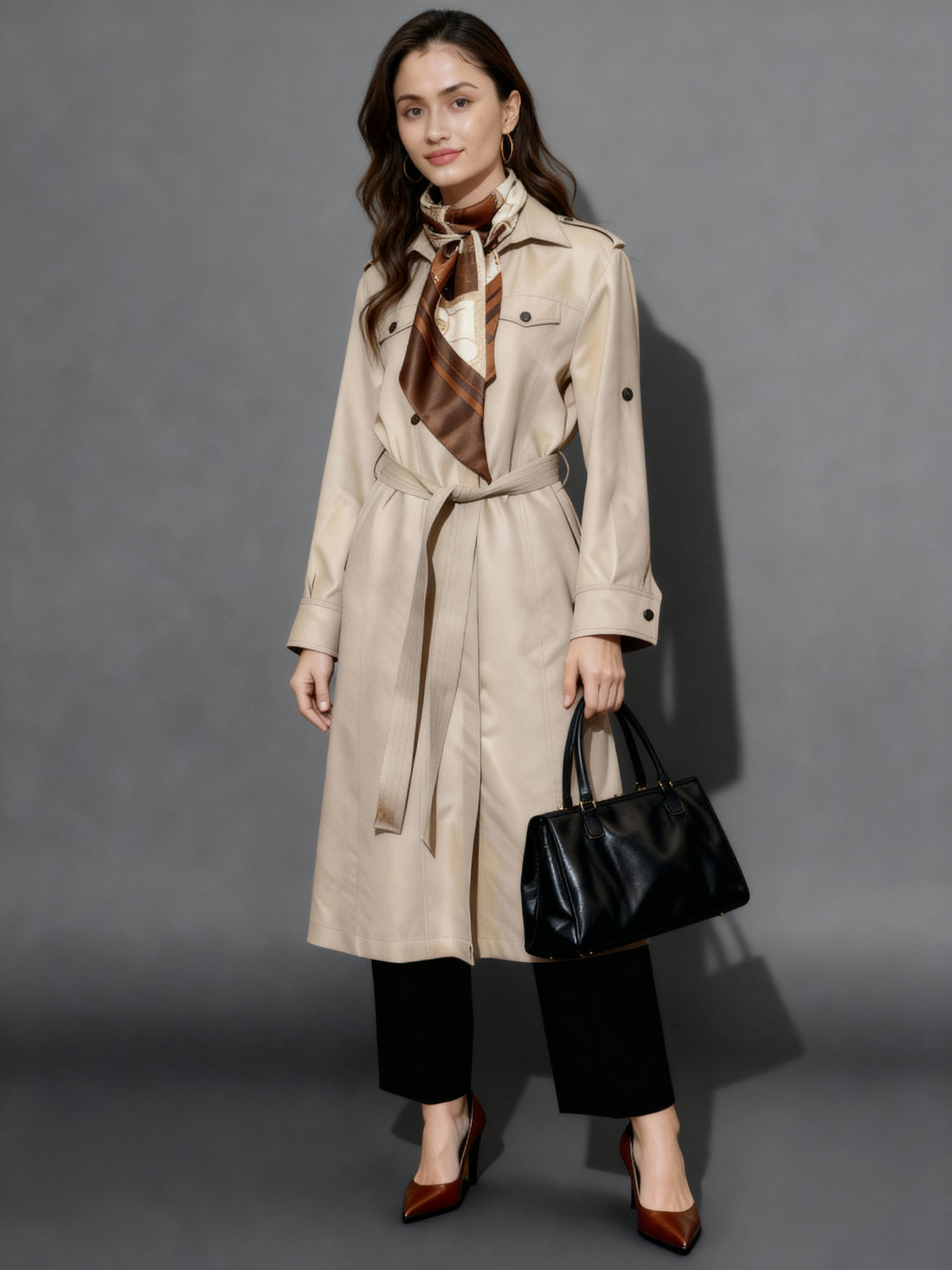 Long Suede Trench Coat