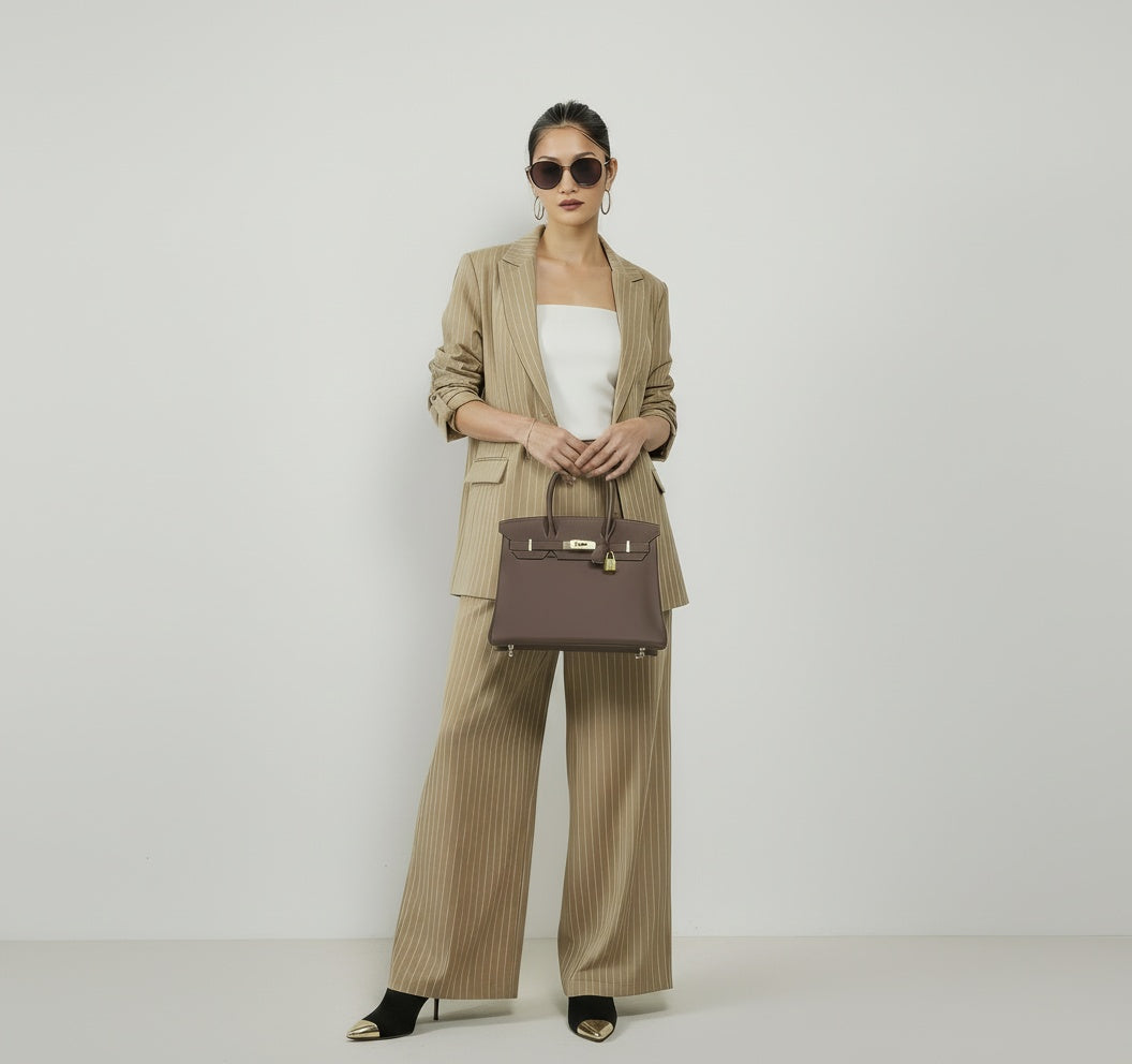 Pinstripe oversized suit