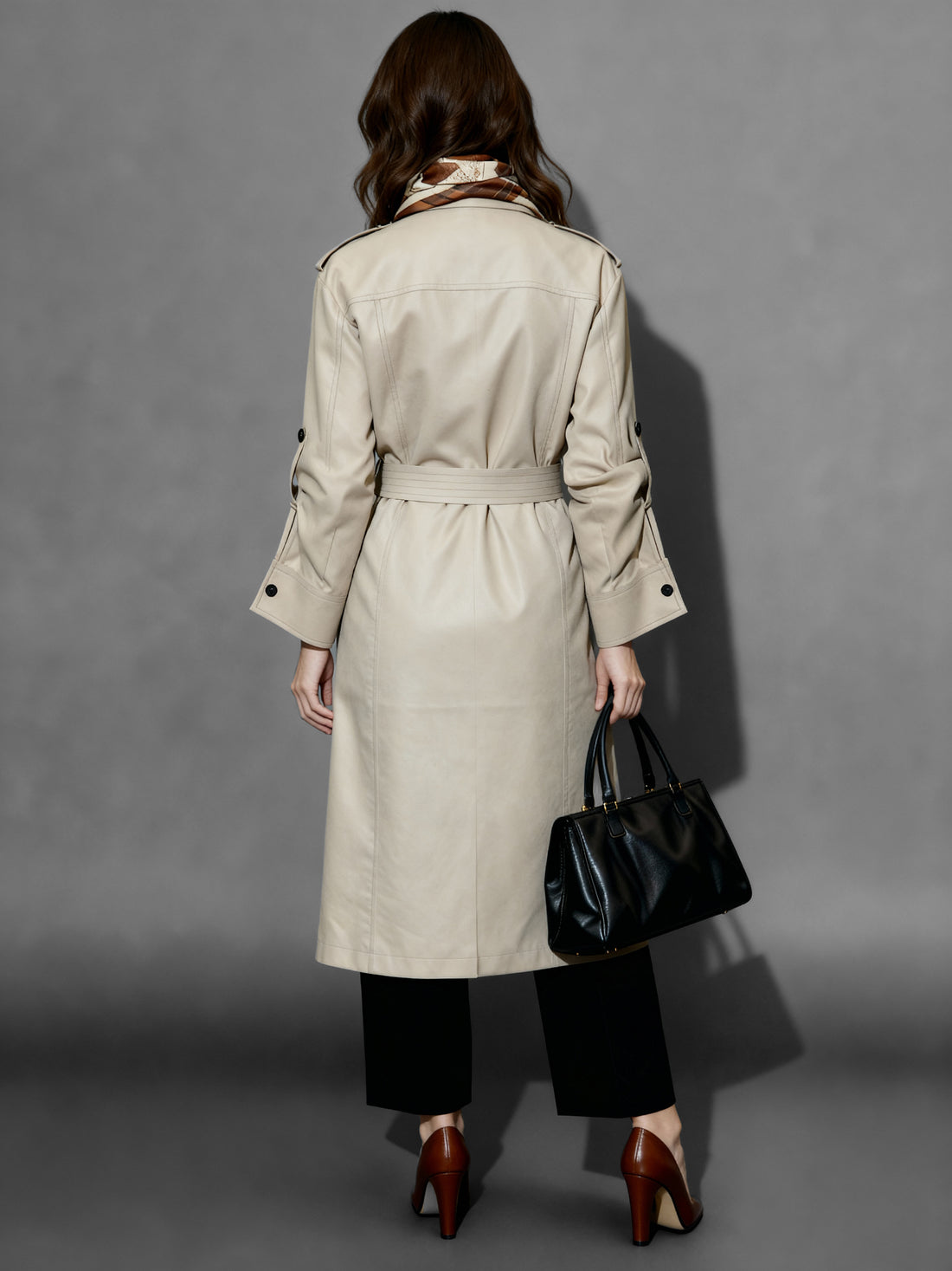 Long Suede Trench Coat