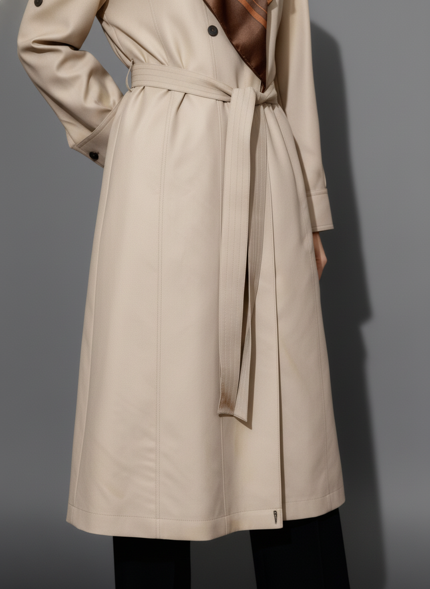 Long Suede Trench Coat