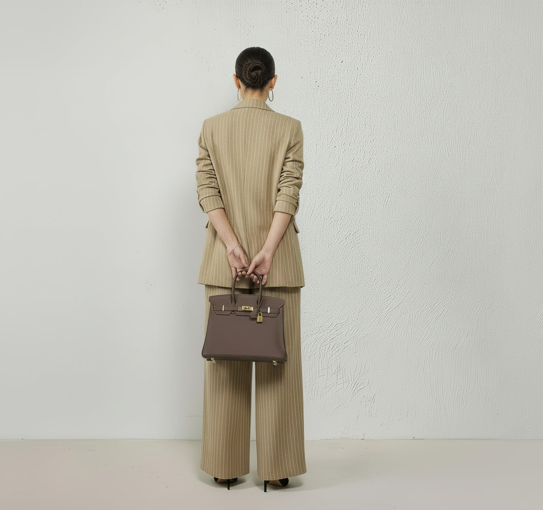 Pinstripe oversized suit