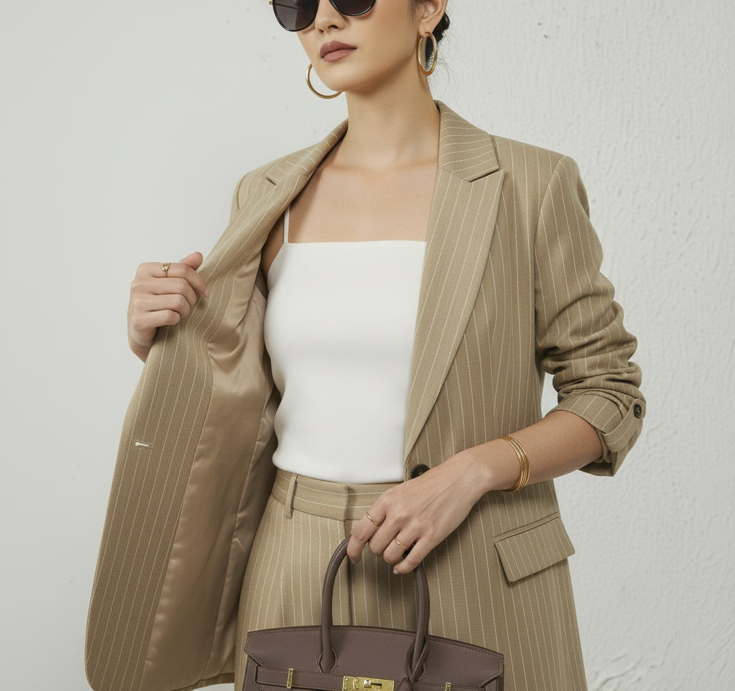 Pinstripe oversized suit