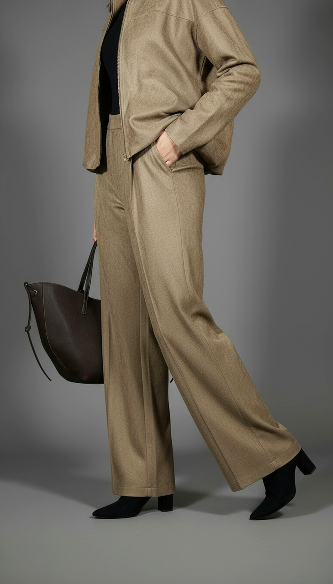 Suede Bomber Jacket Pants