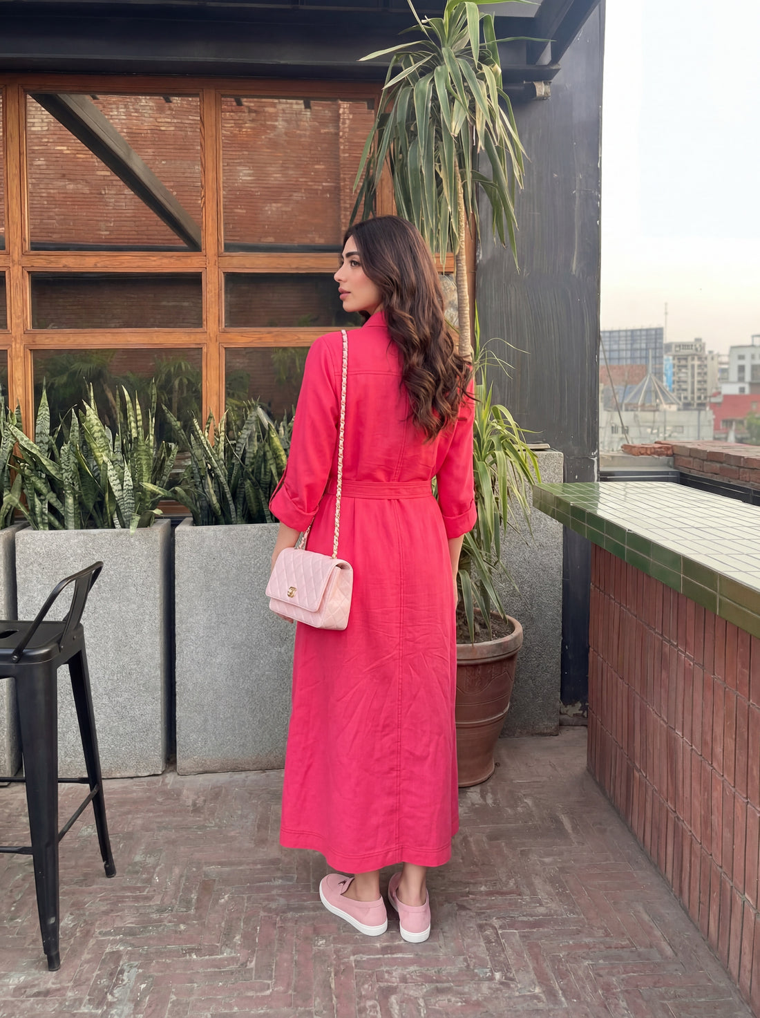 Button-down shirt dress with a relaxed, flowy silhouette