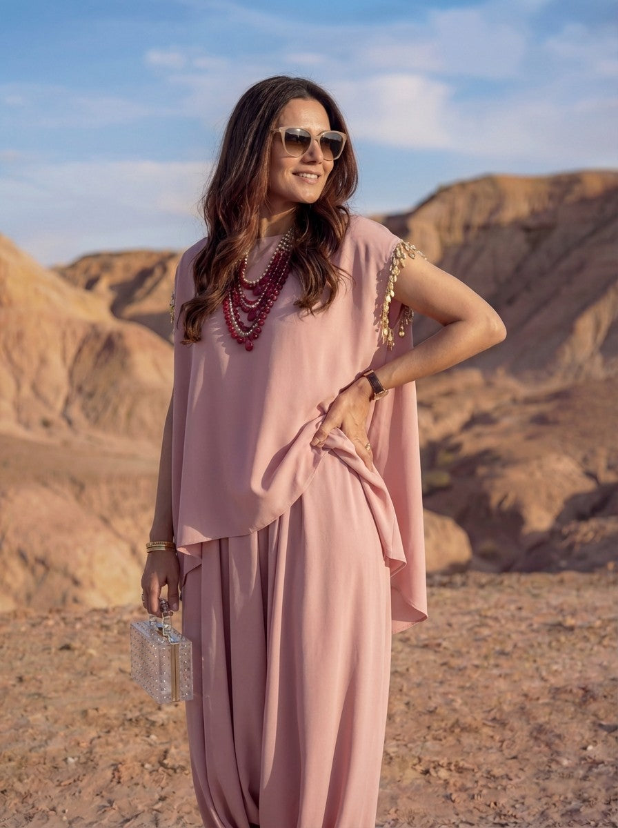 Draped Poly-Blend Mirage Tunic