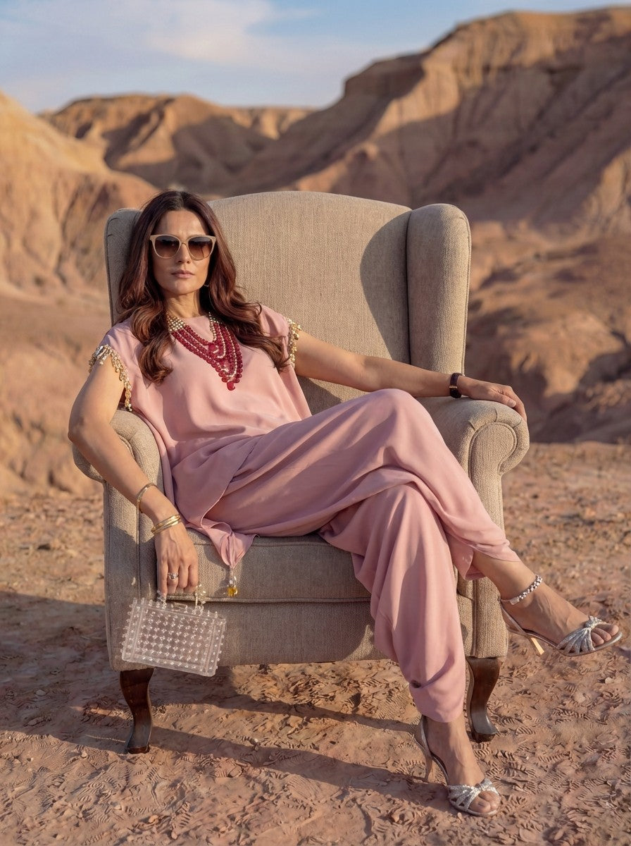 Draped Poly-Blend Mirage Tunic