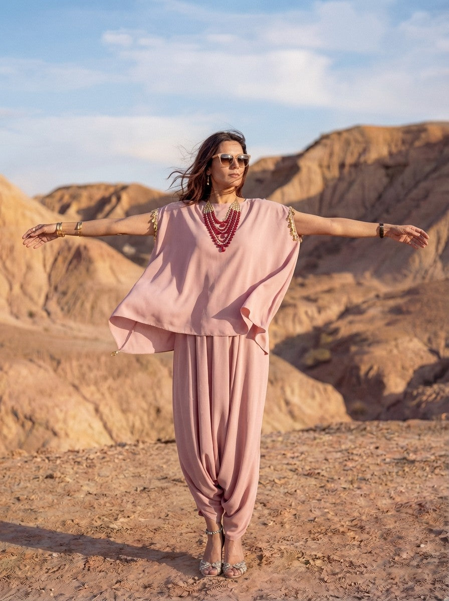 Draped Poly-Blend Mirage Tunic