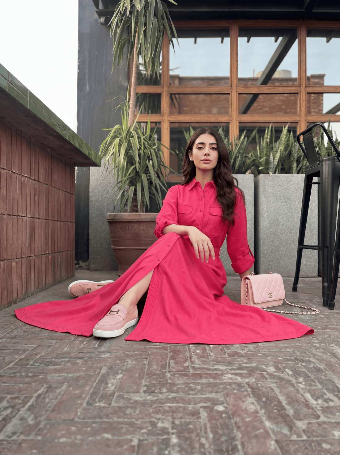 Button-down shirt dress with a relaxed, flowy silhouette