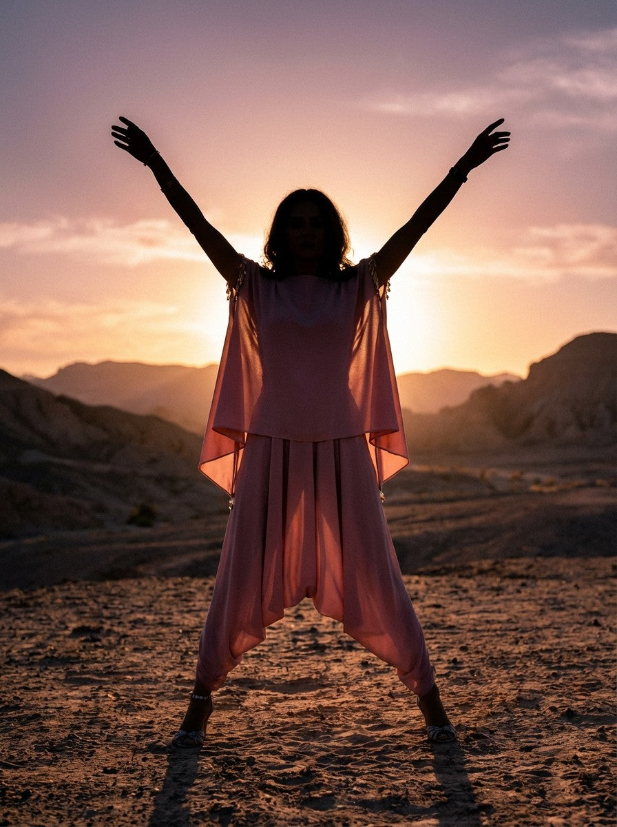 Draped Poly-Blend Mirage Tunic