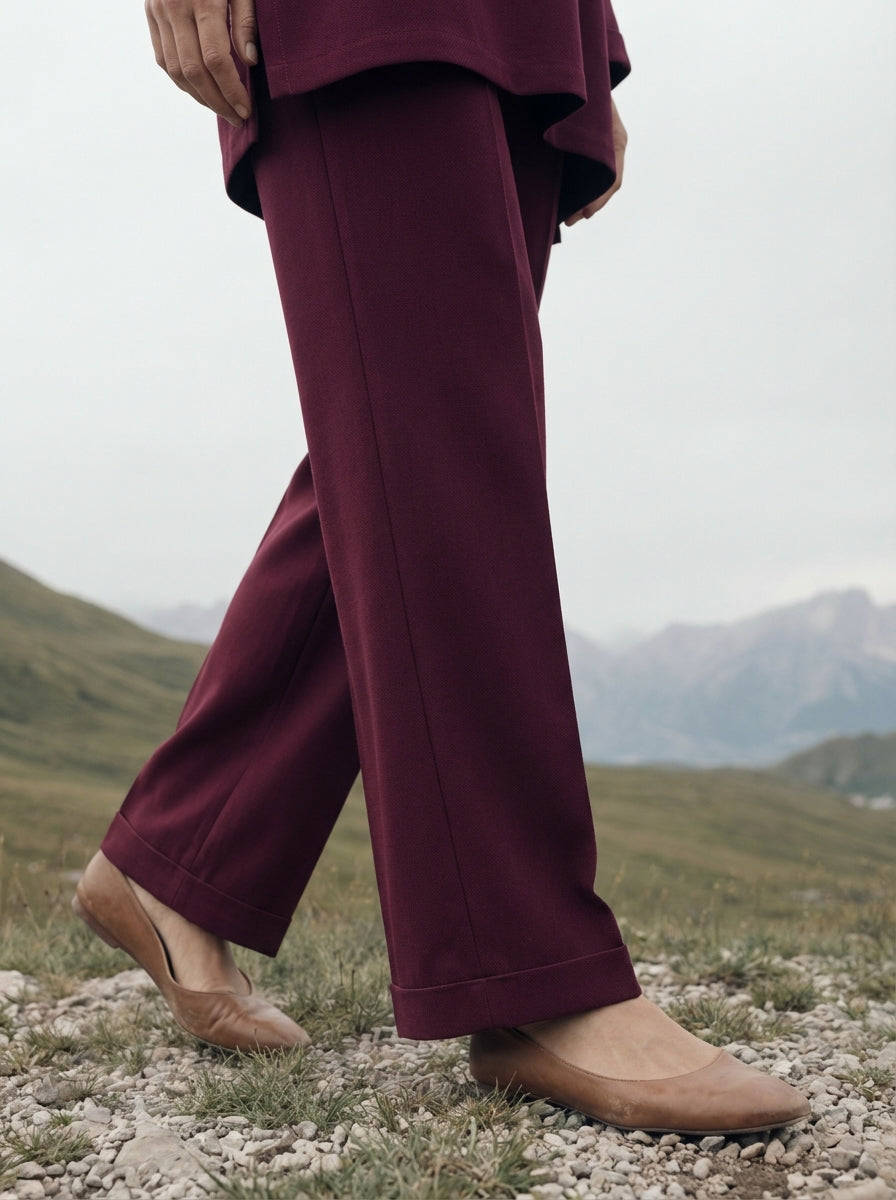 Maroon Linen Coord