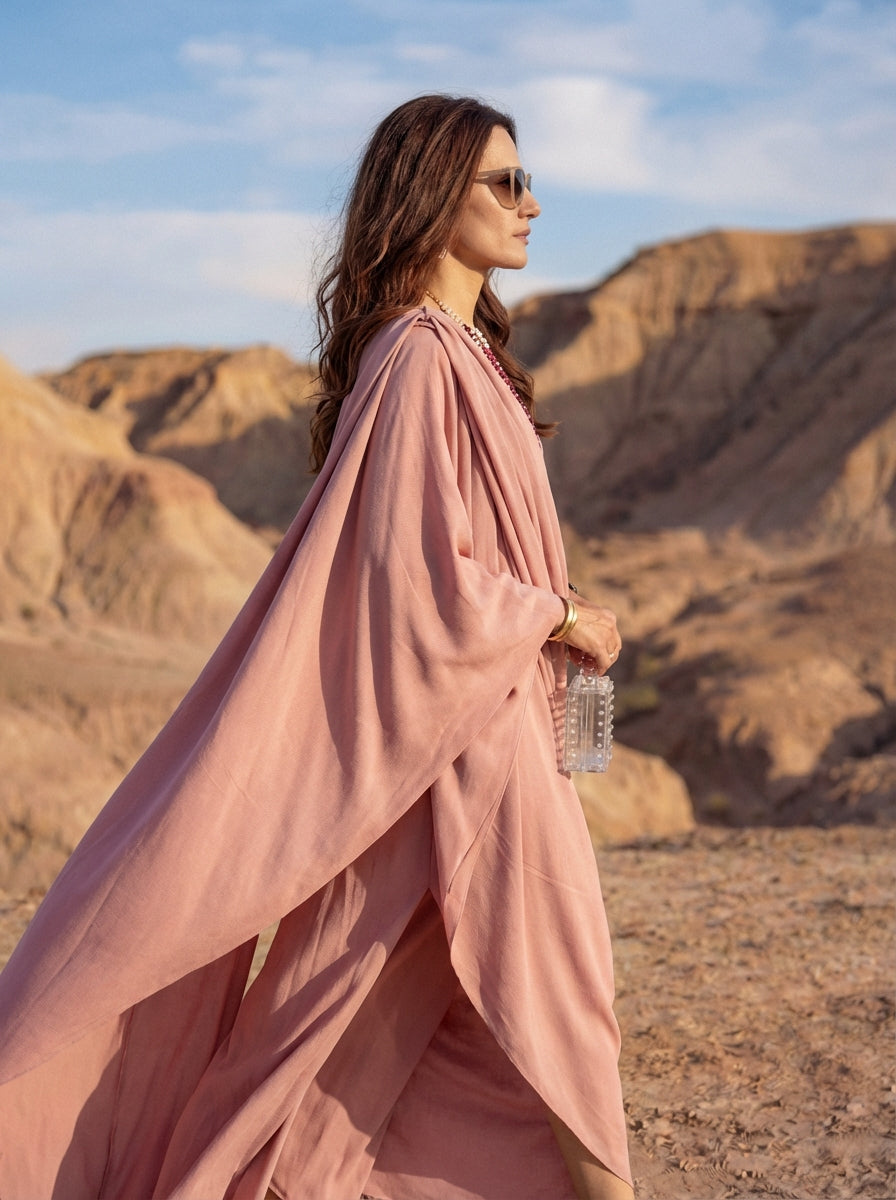 Draped Poly-Blend Mirage Tunic