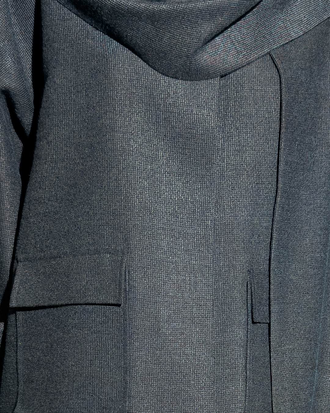 Scarf-Detail Tweed Top