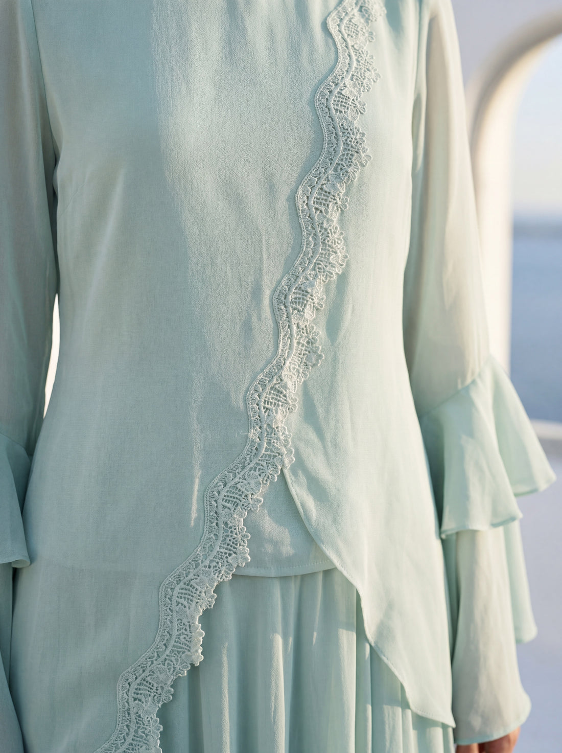Mint Chiffon Asymmetric Coord