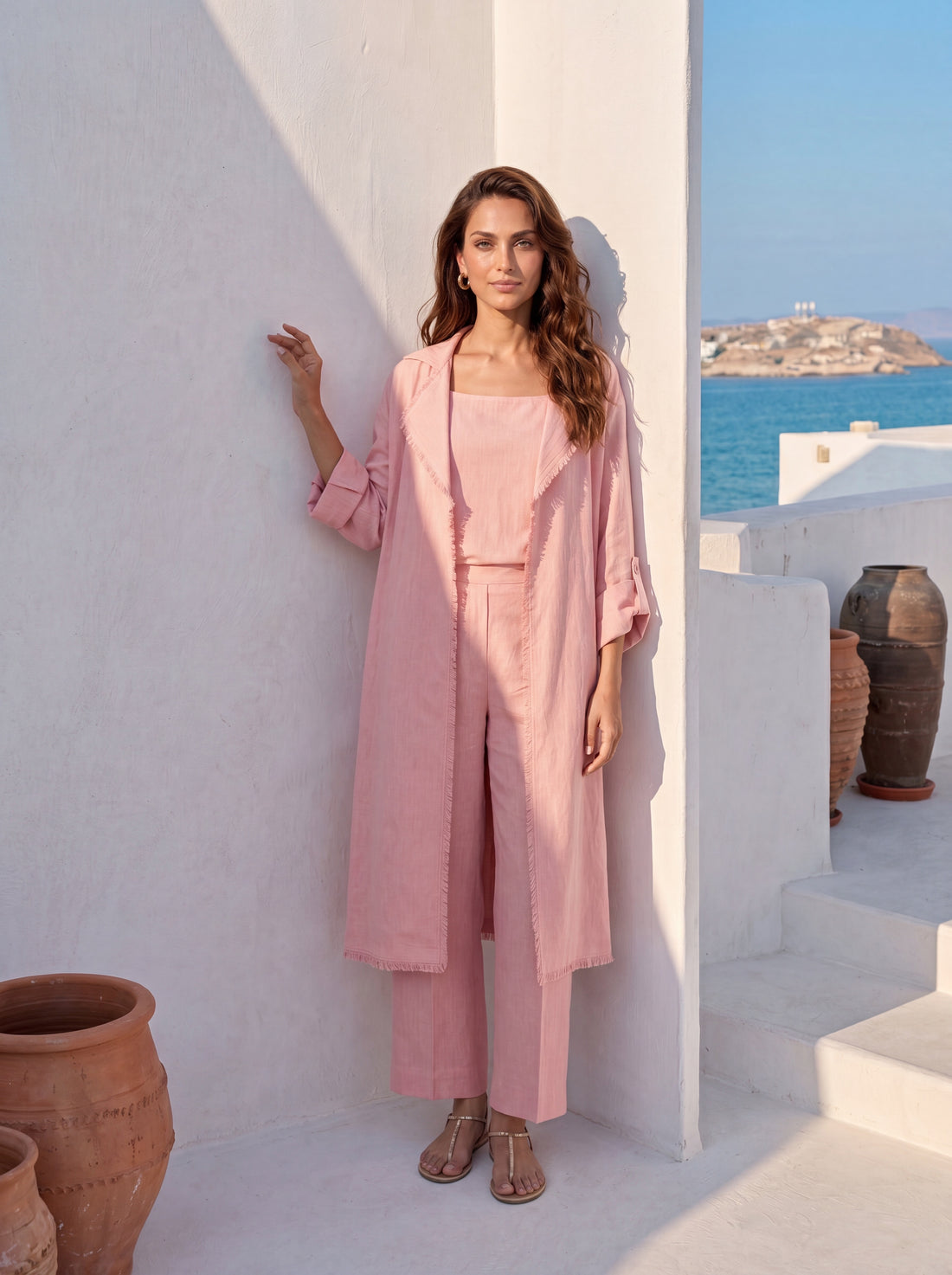 Blush Linen 3-Piece Co-ord Set