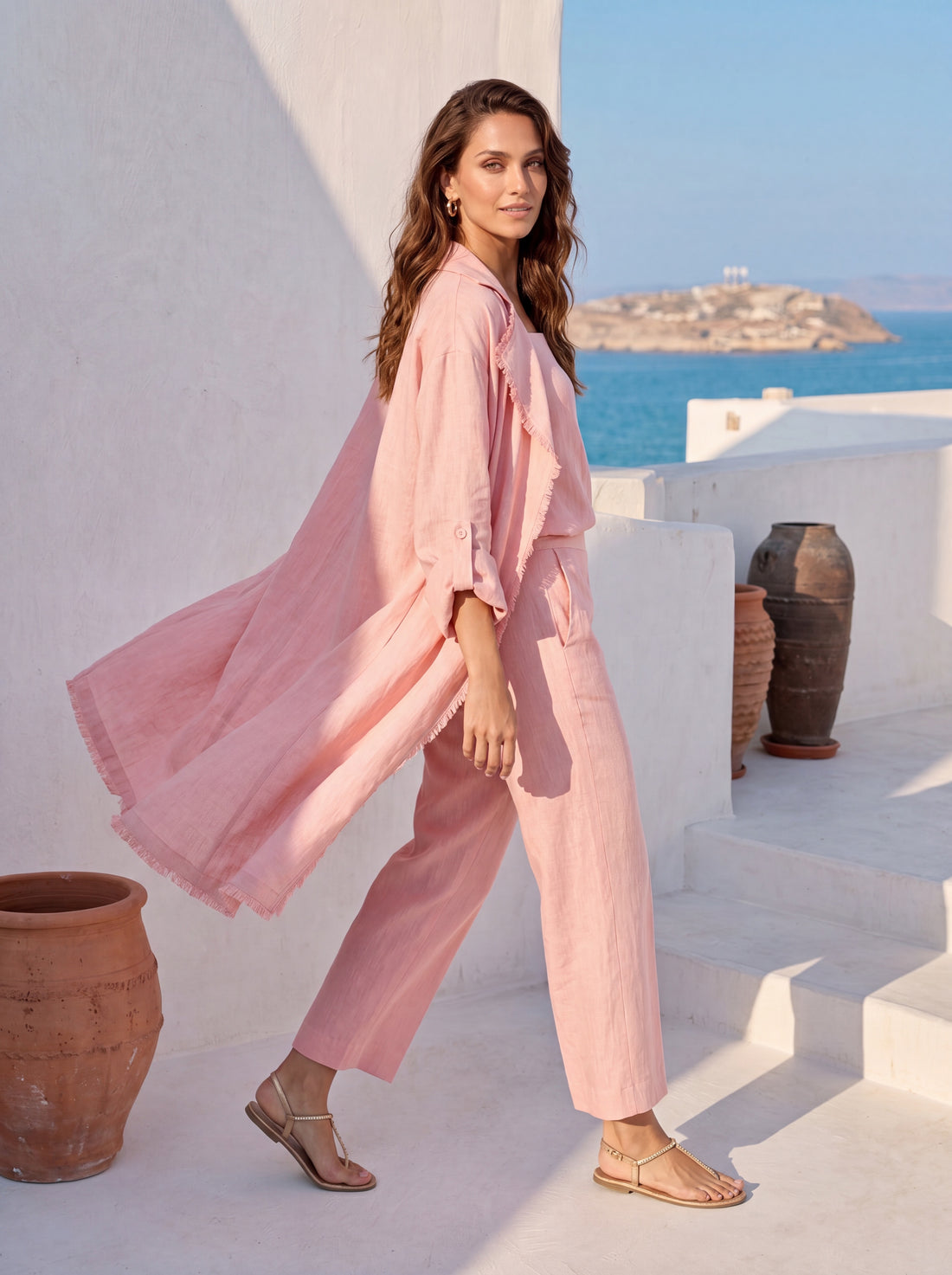 Blush Linen 3-Piece Co-ord Set