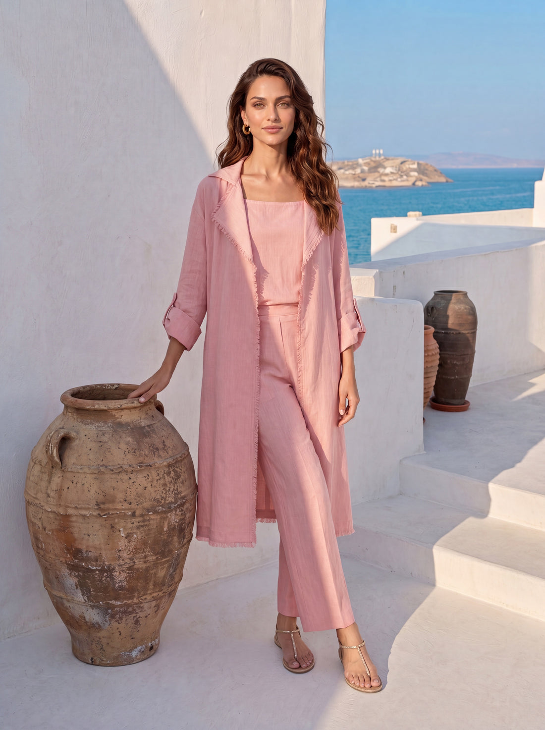 Blush Linen 3-Piece Co-ord Set