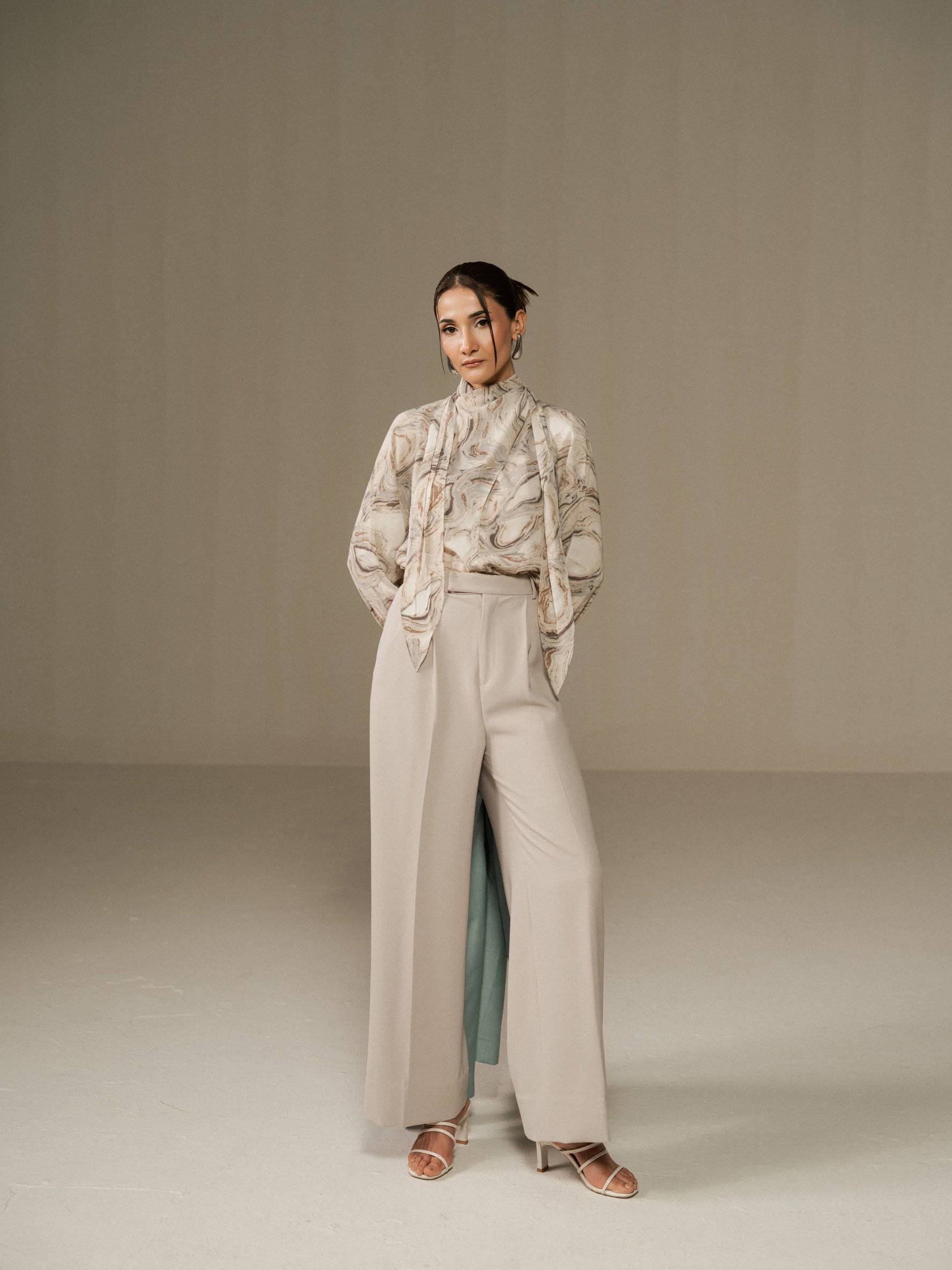 Bow Tie Crepe Blouse
