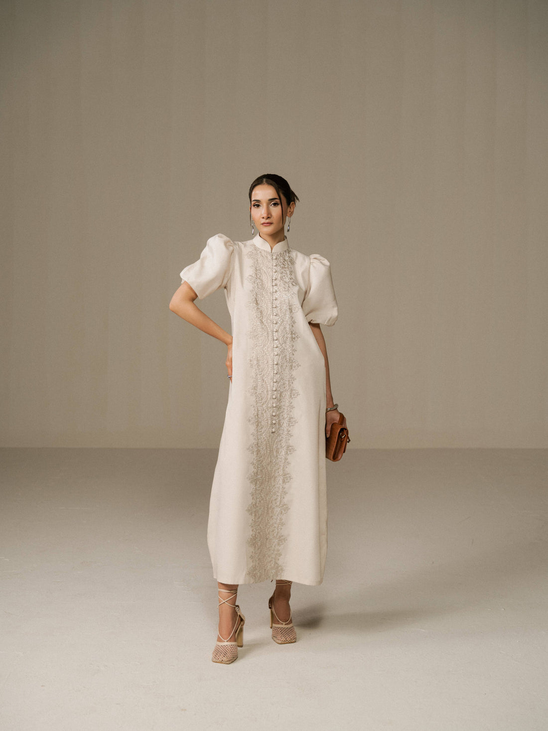 Ivory Embroidered Dress