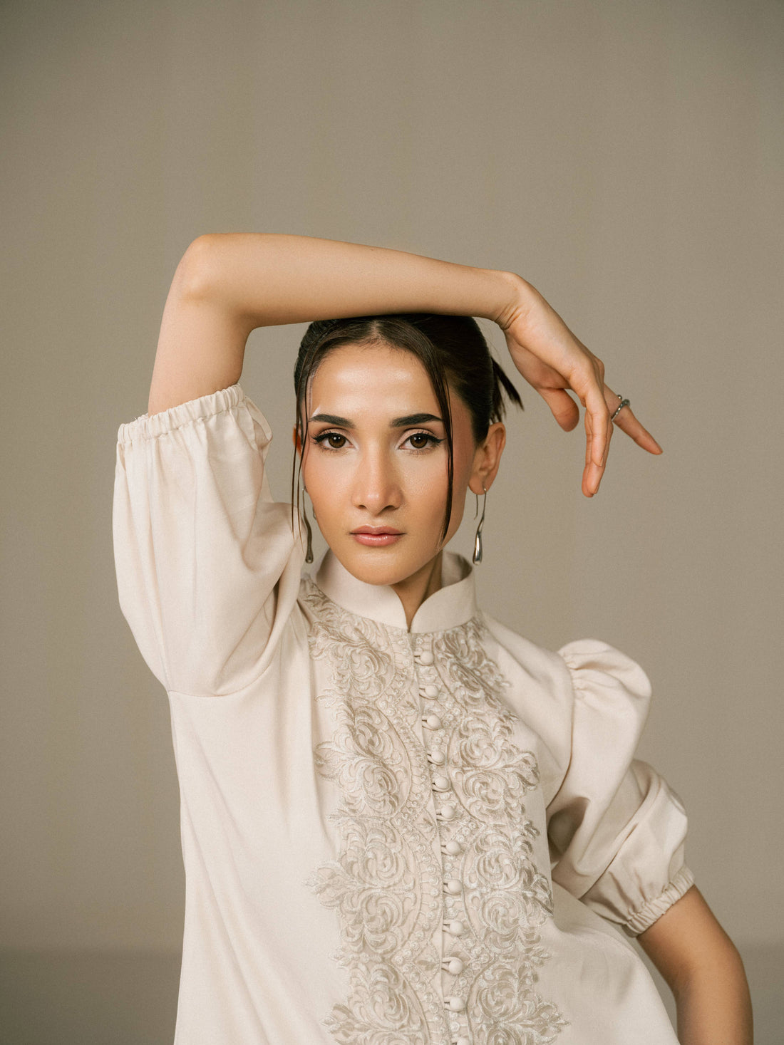 Ivory Embroidered Dress