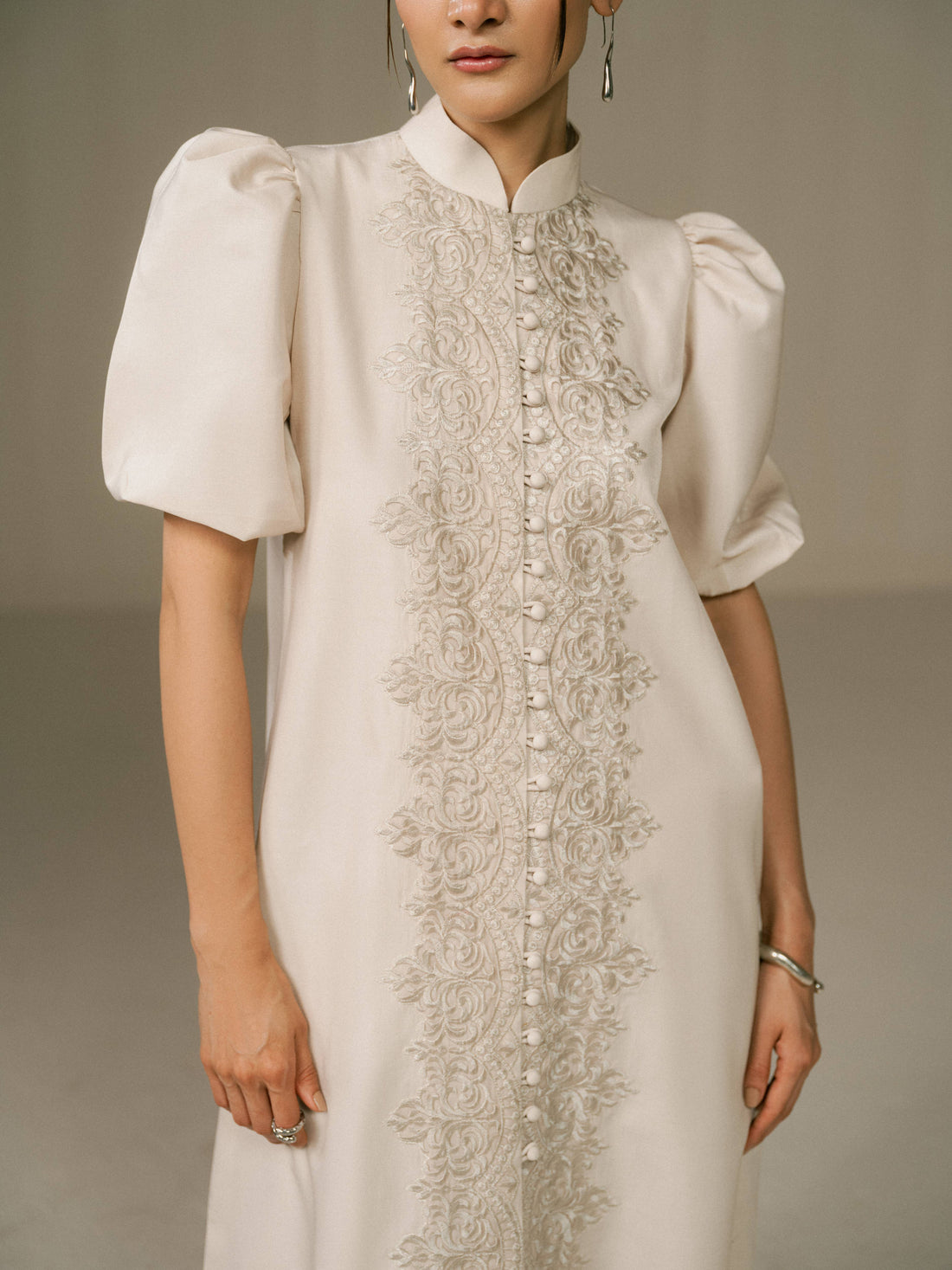 Ivory Embroidered Dress