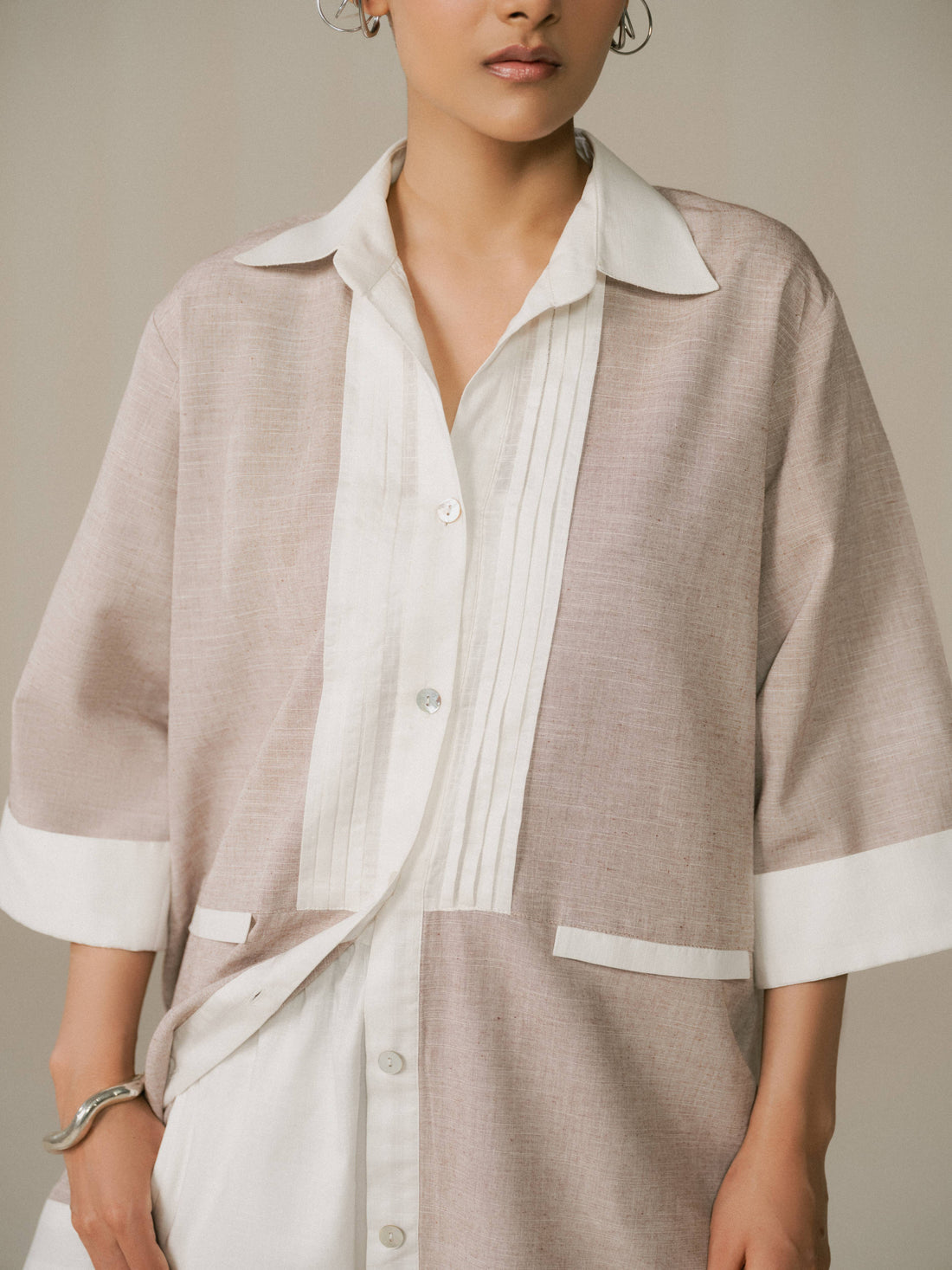 Duo-Tone Linen Shirt
