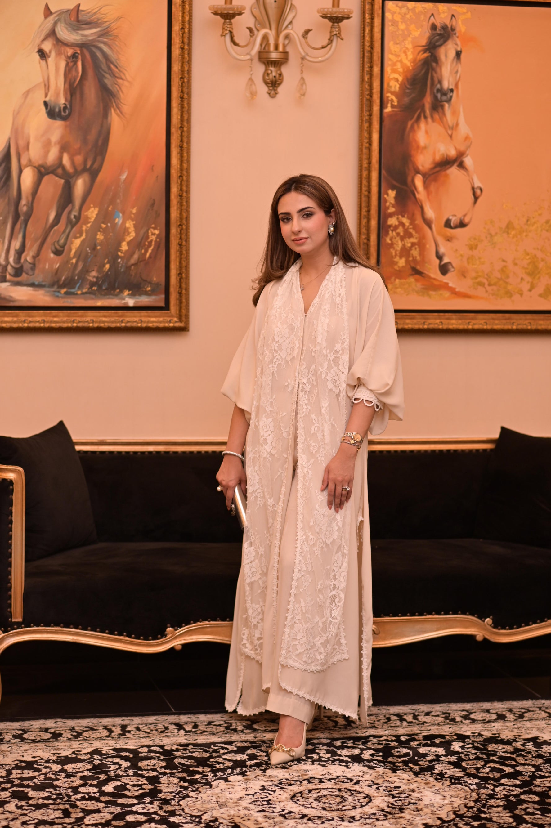 Long Cape Set with Chantelle Detailing