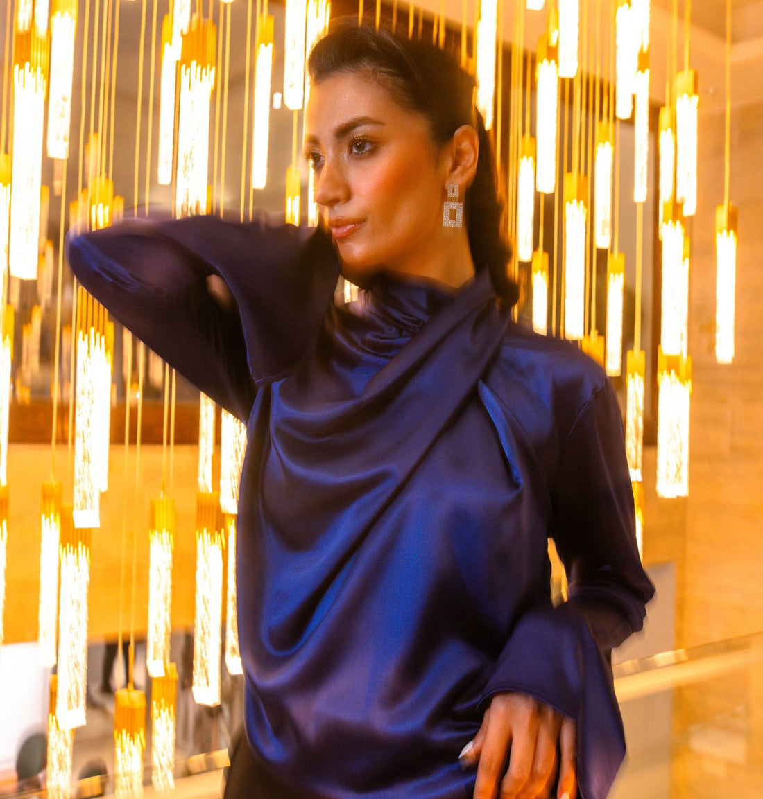 Blue Silk Blouse