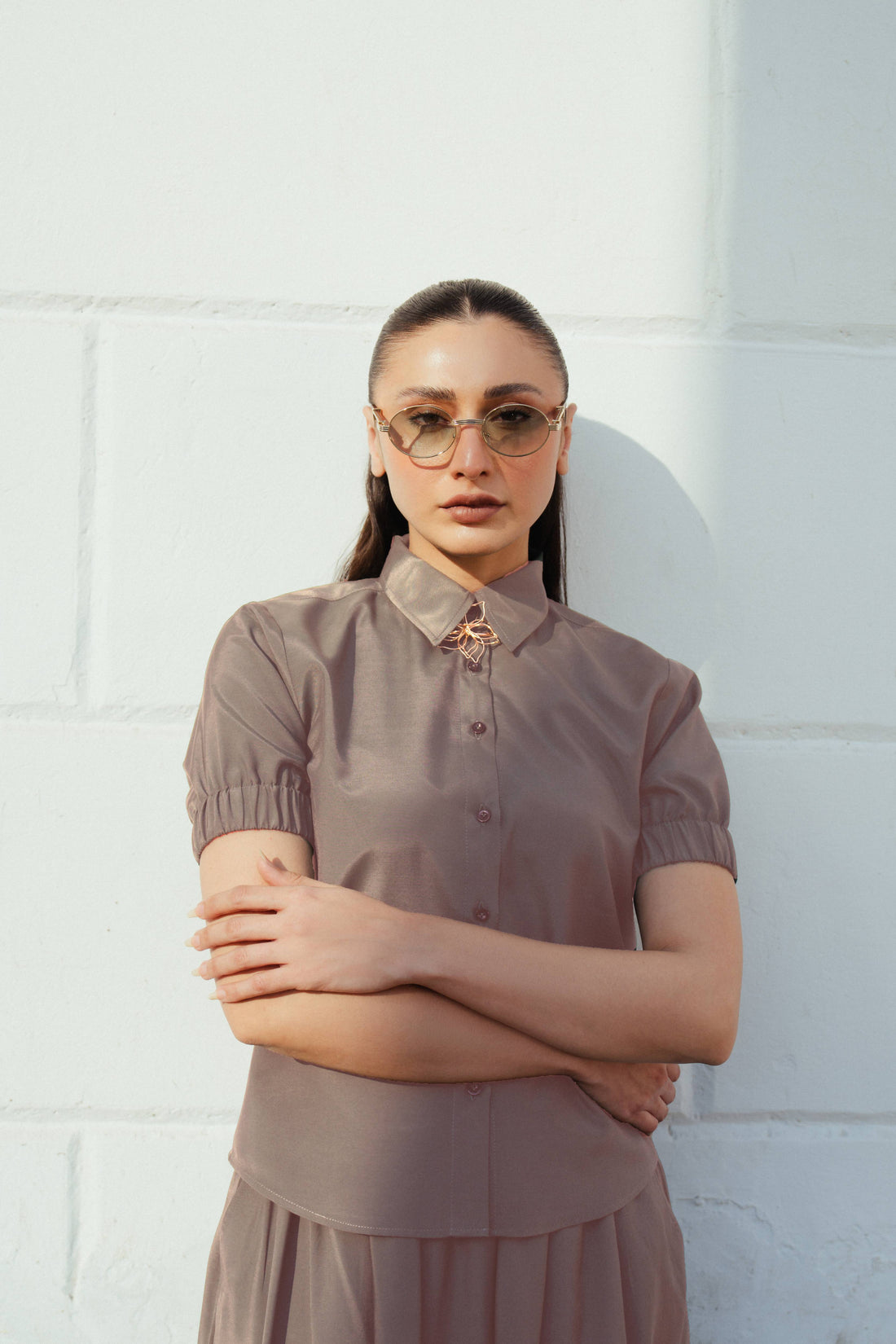 Short box shirt with skirt