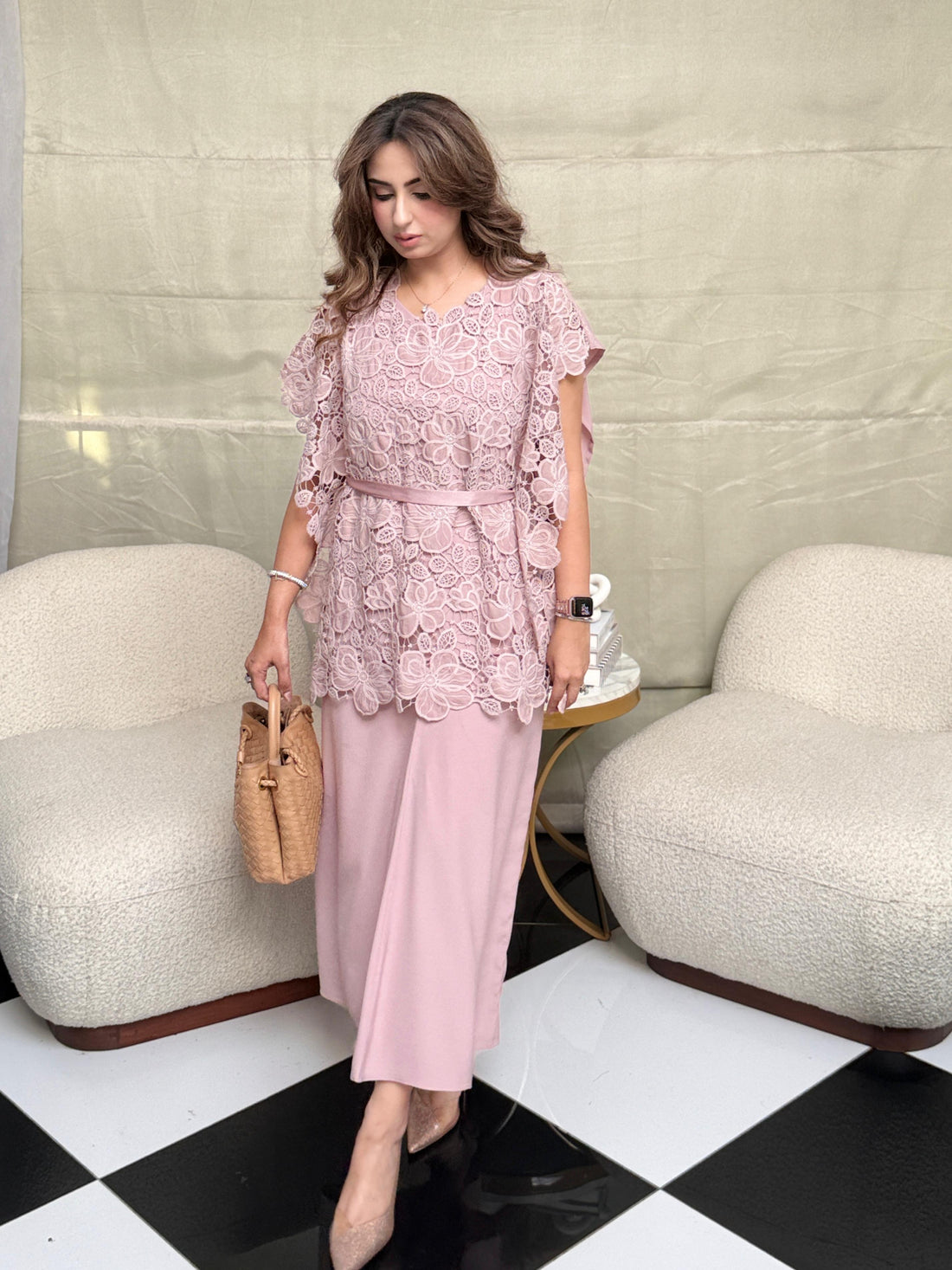 Lace blouse and skirt set