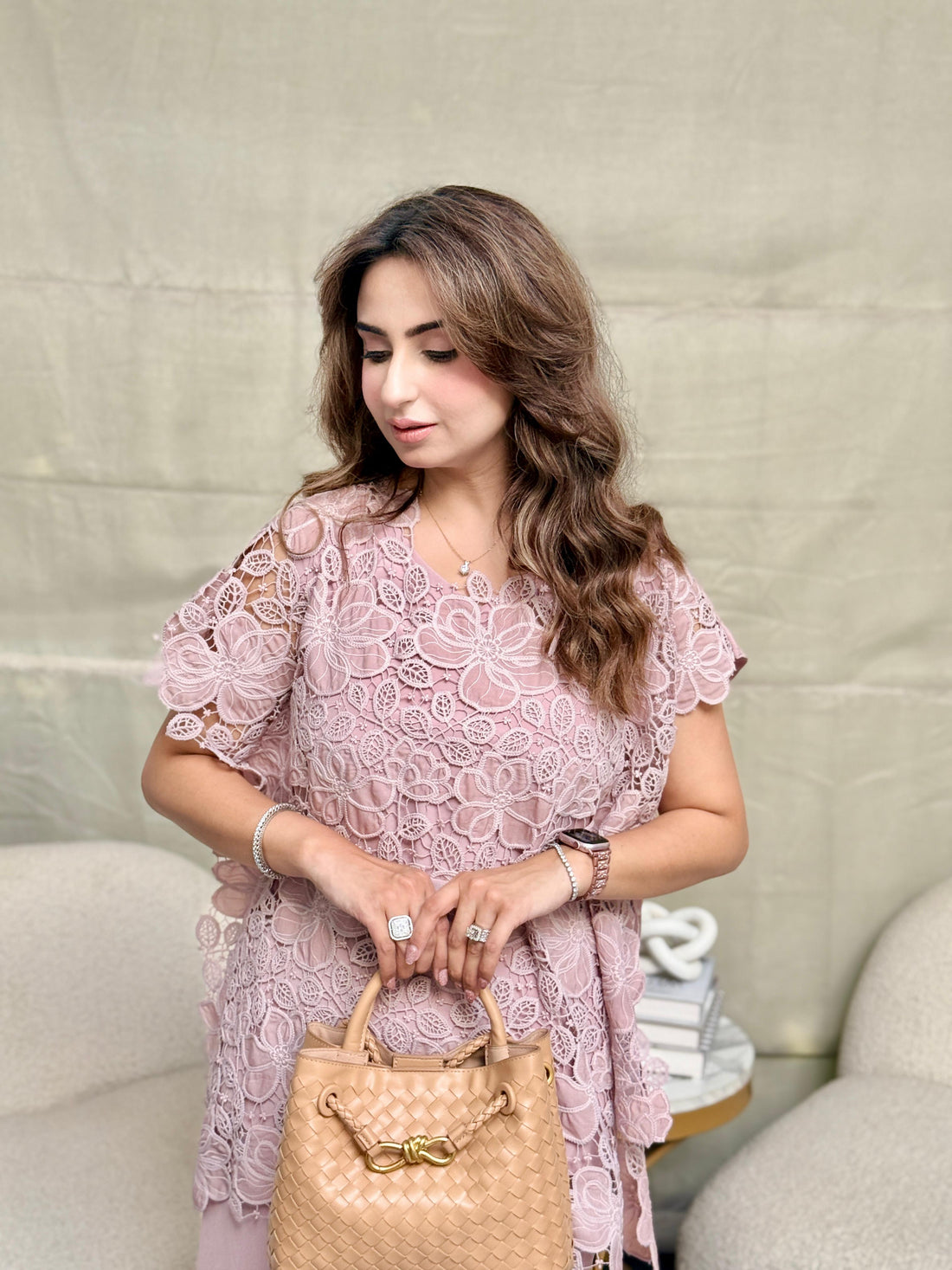Lace blouse and skirt set