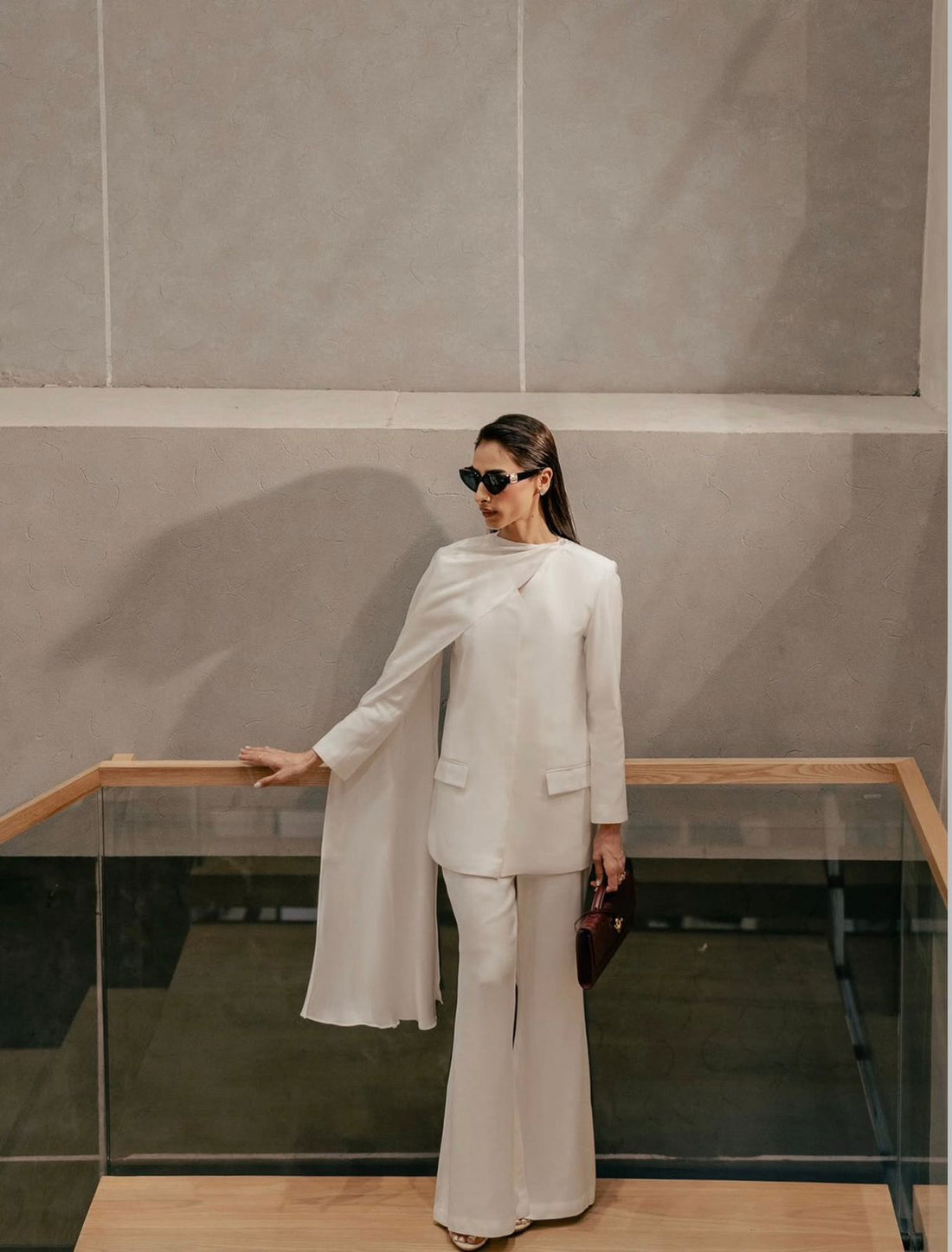 Ivory Silk Blazer Set