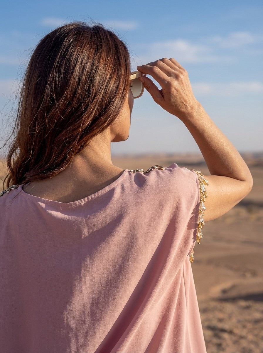 Draped Poly-Blend Mirage Tunic