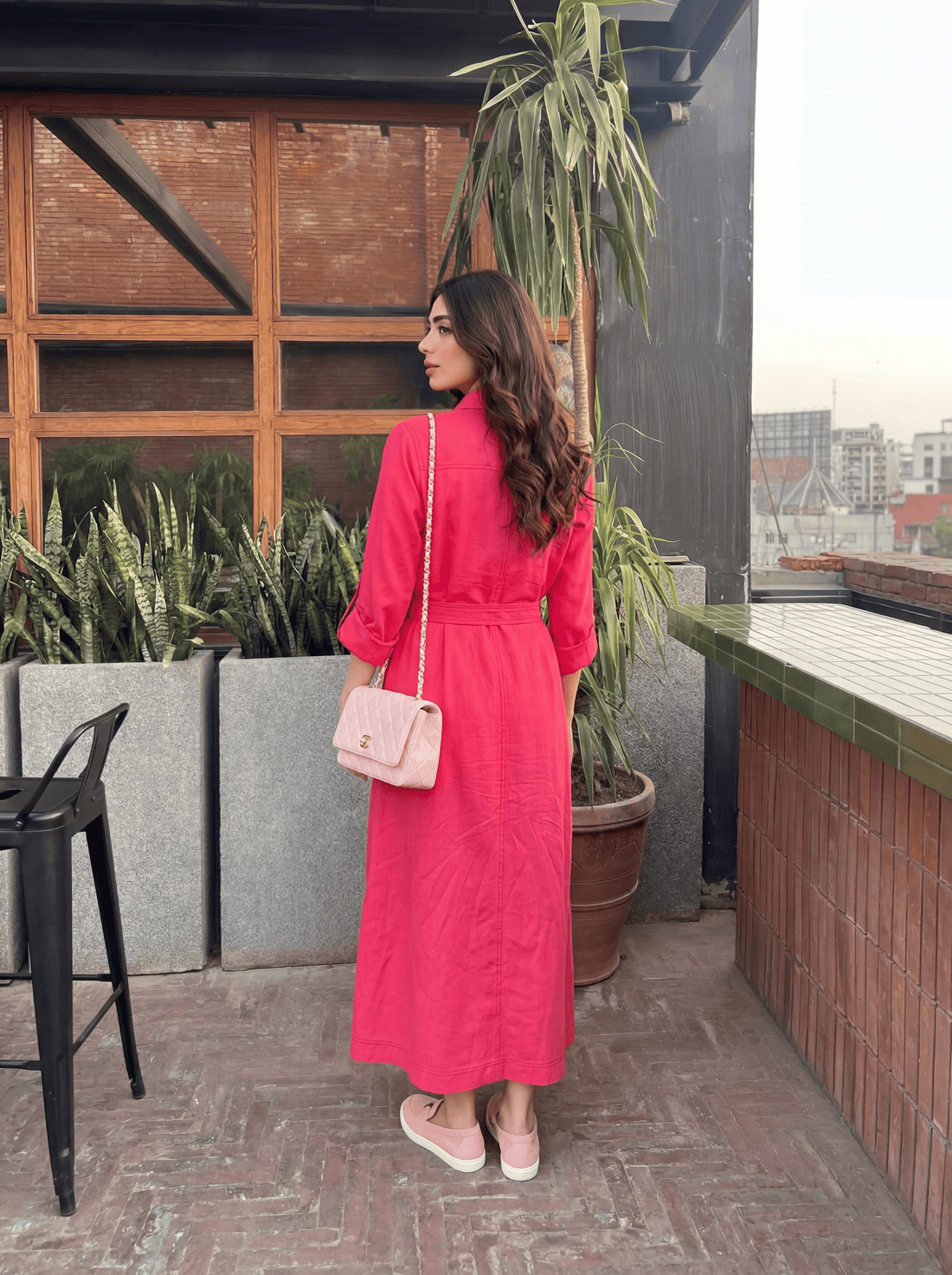 Button-down shirt dress with a relaxed, flowy silhouette