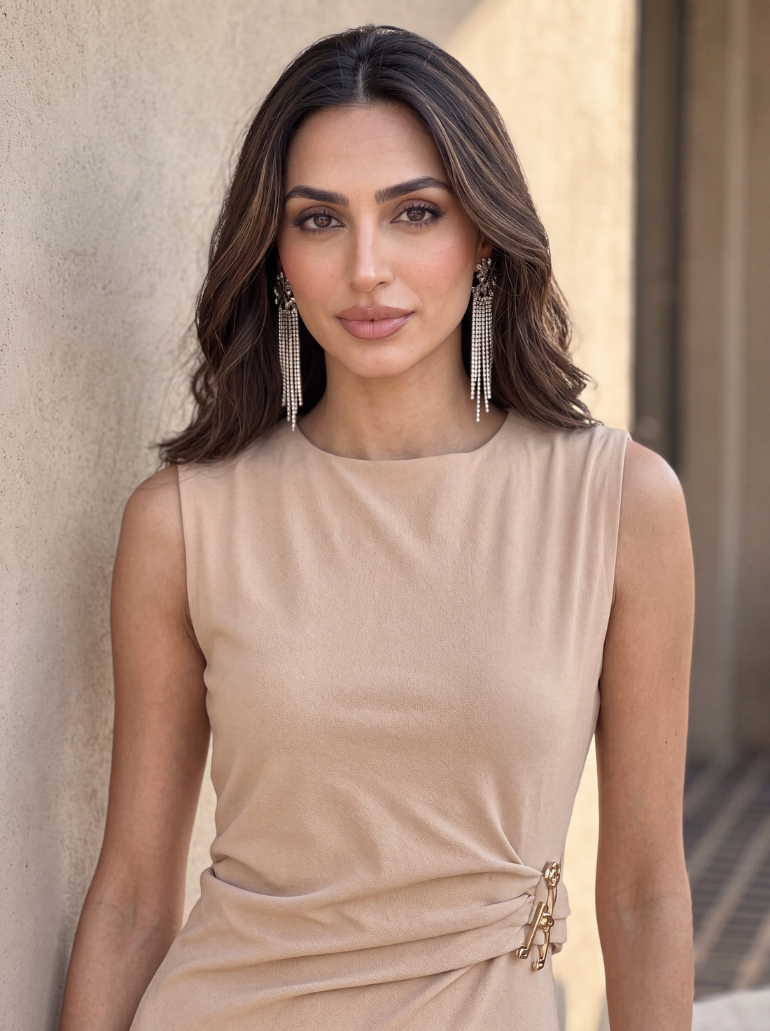 Sleeveless Drape Dress
