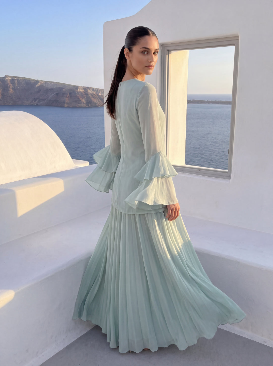 Mint Chiffon Asymmetric Coord
