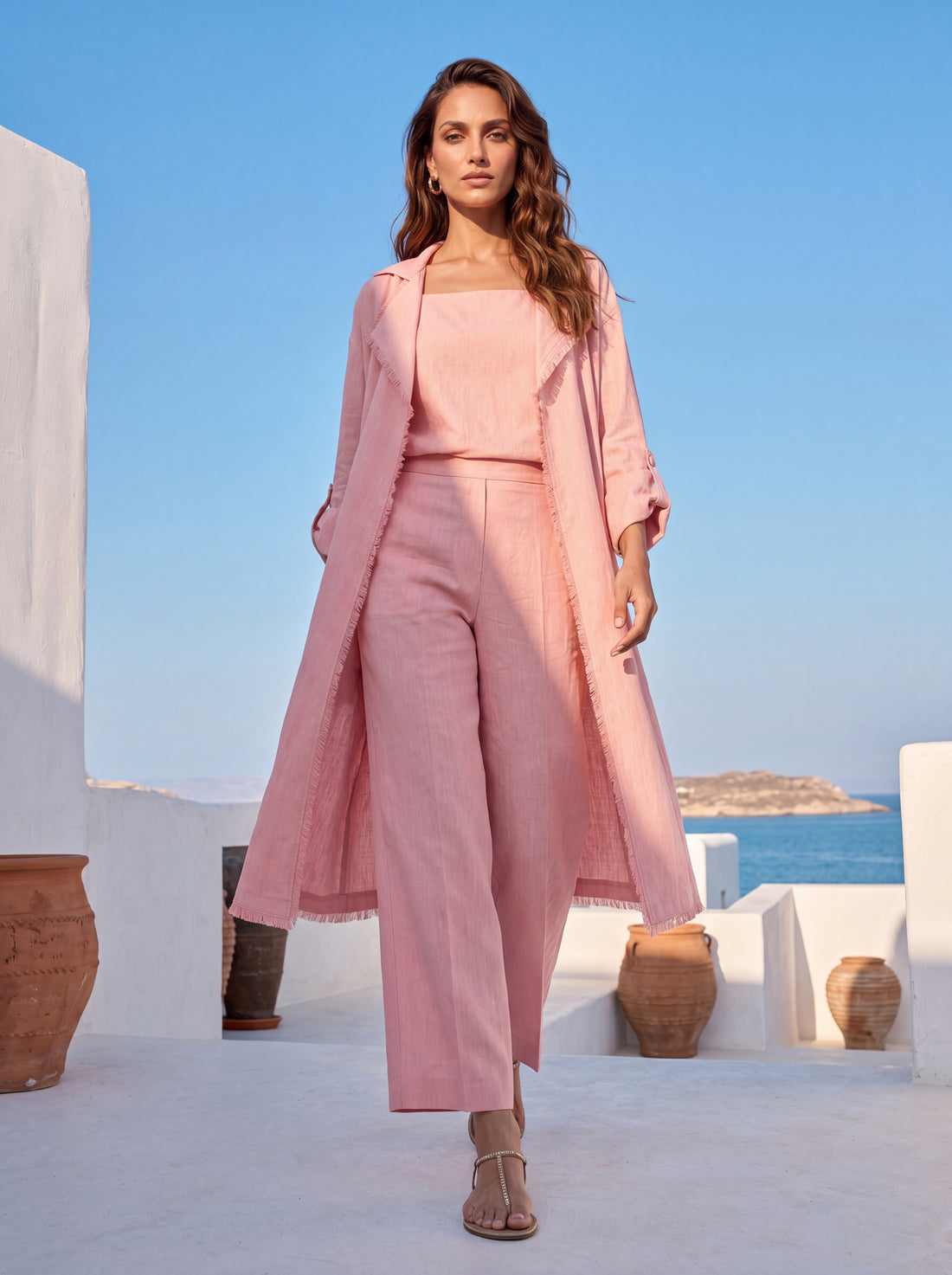 Blush Linen 3-Piece Co-ord Set