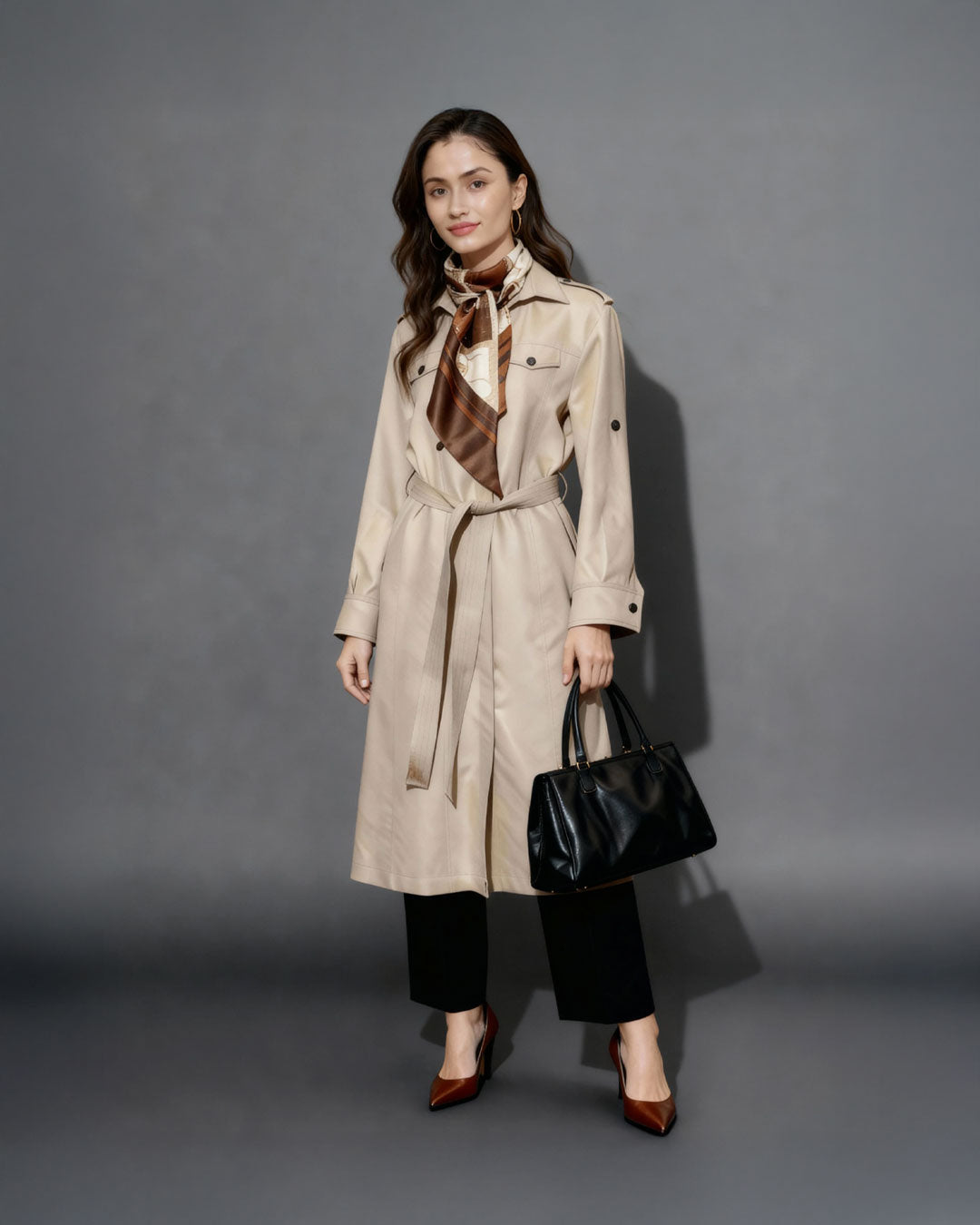 Long Suede Trench Coat
