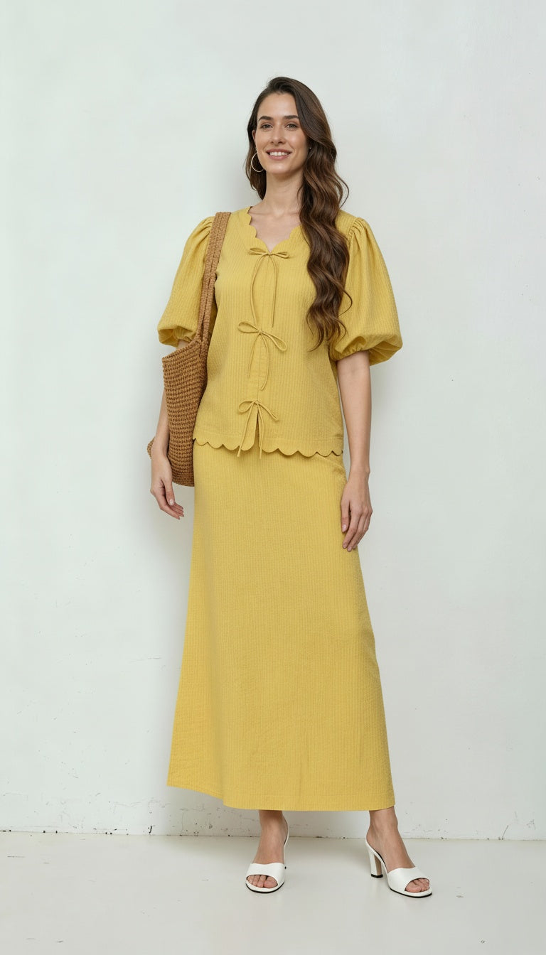 Scallop Bow Skirt Set