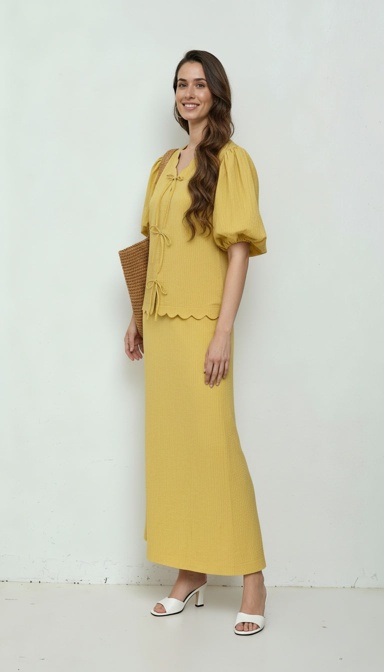 Scallop Bow Skirt Set