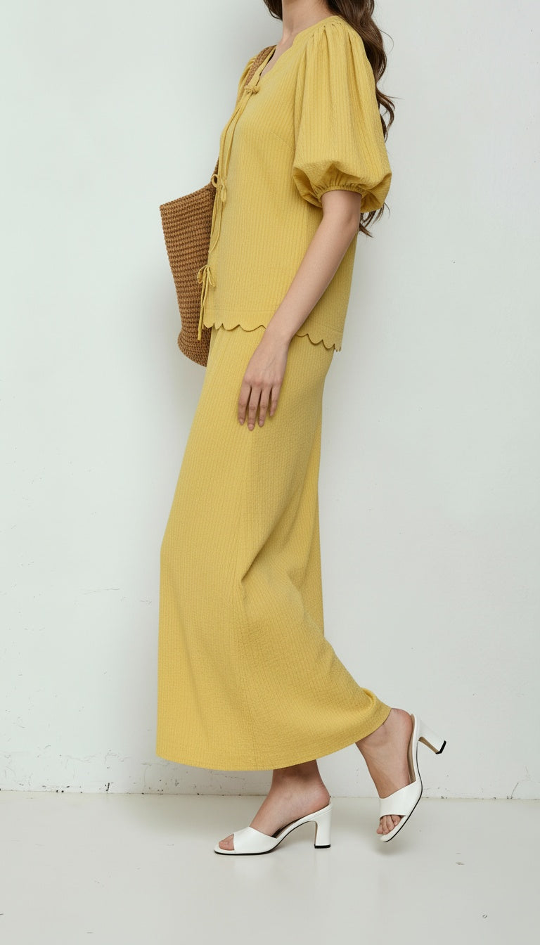 Scallop Bow Skirt Set